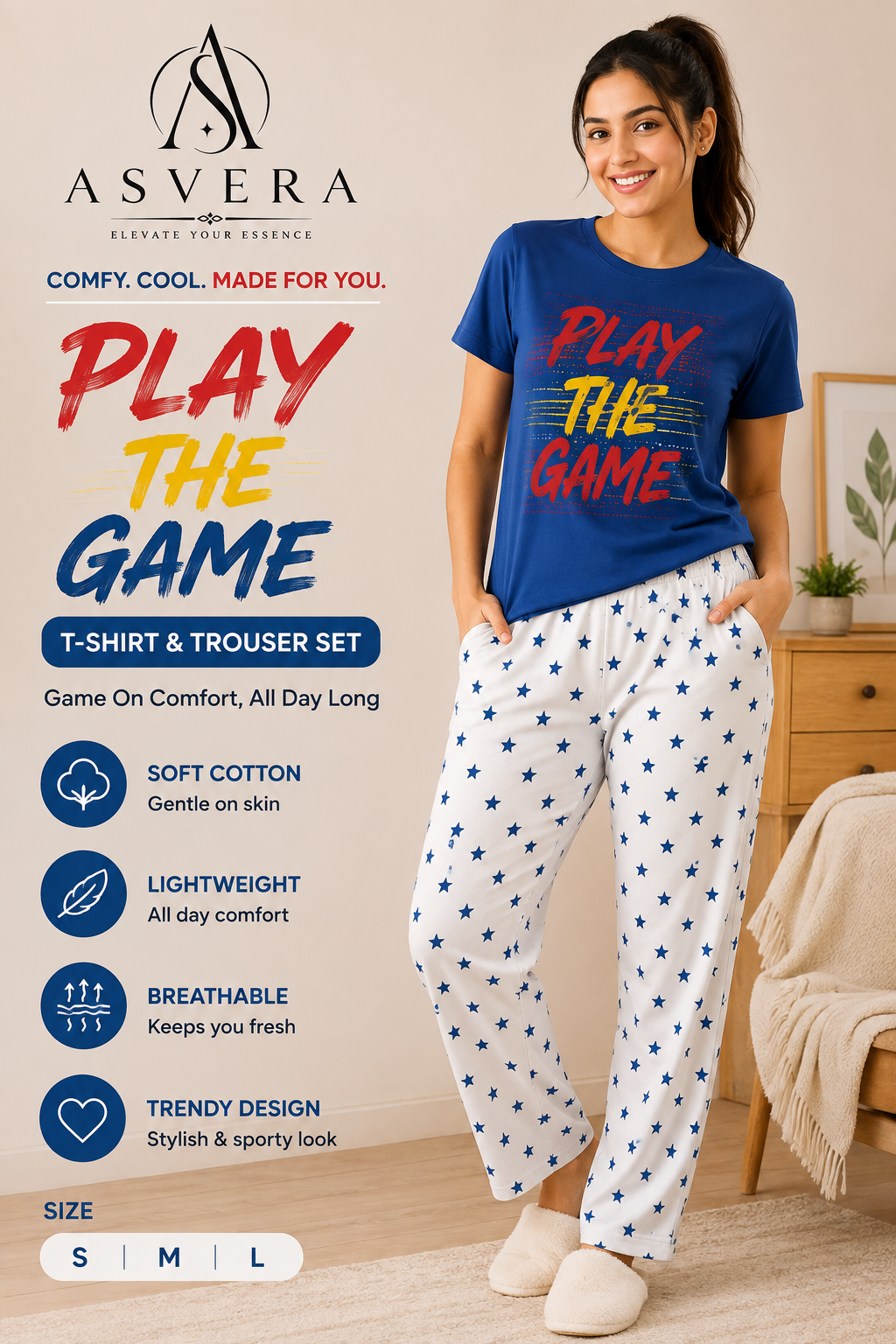 Play The Game T-Shirt & Trouser Set